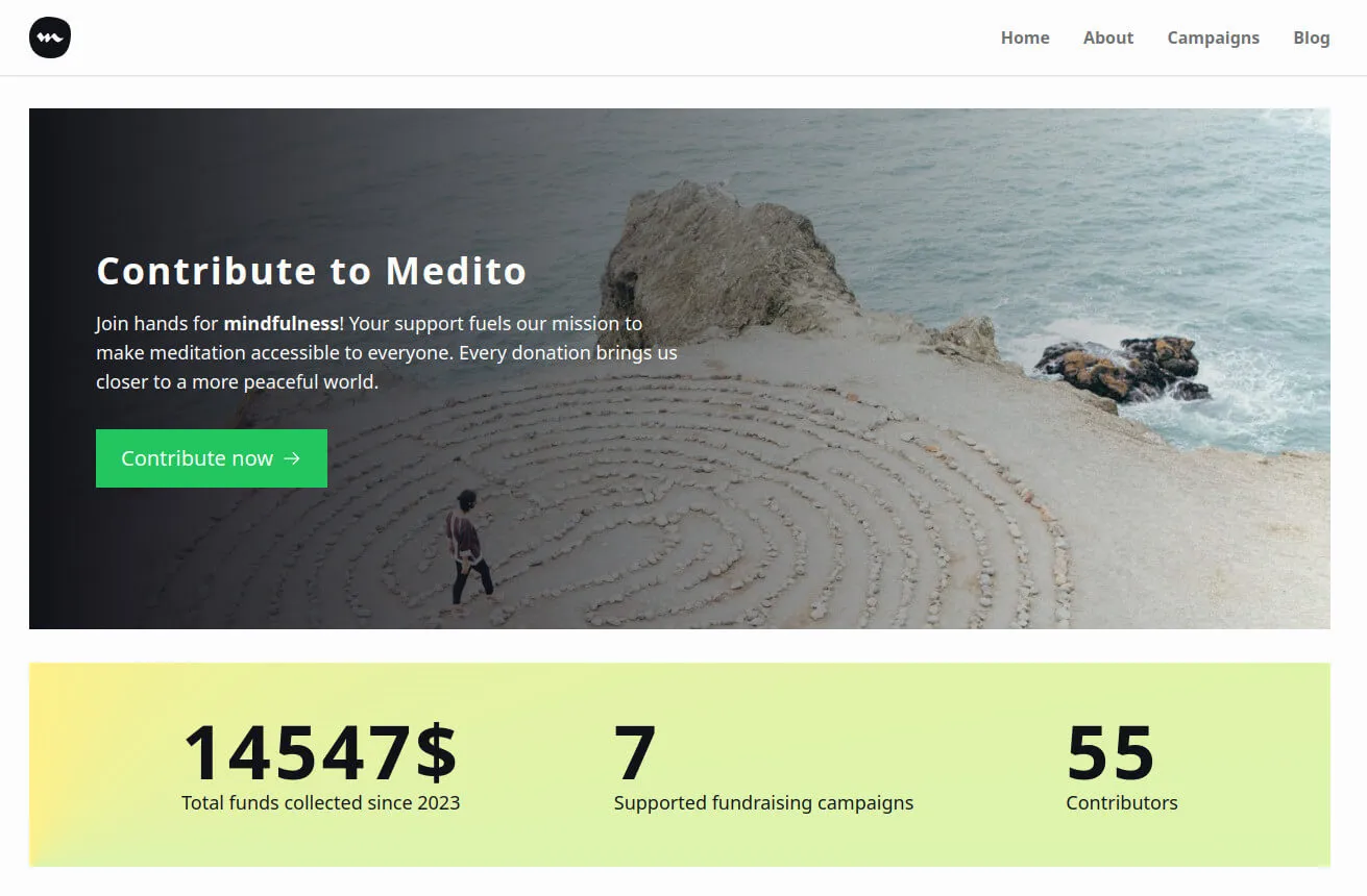 Medito Fundraising screenshot